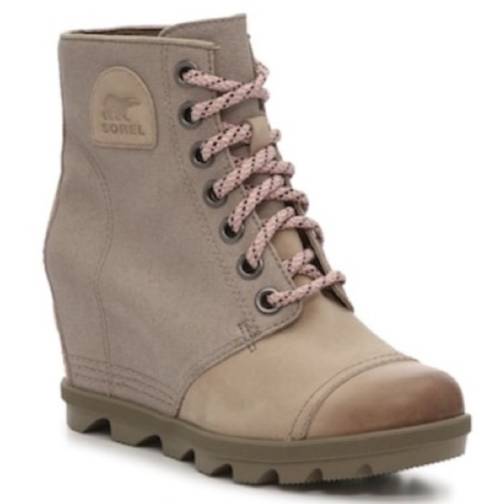 Sorel Canvas & Leather PDX Wedge Lace Up Bootie Size‎ 6.5 A58